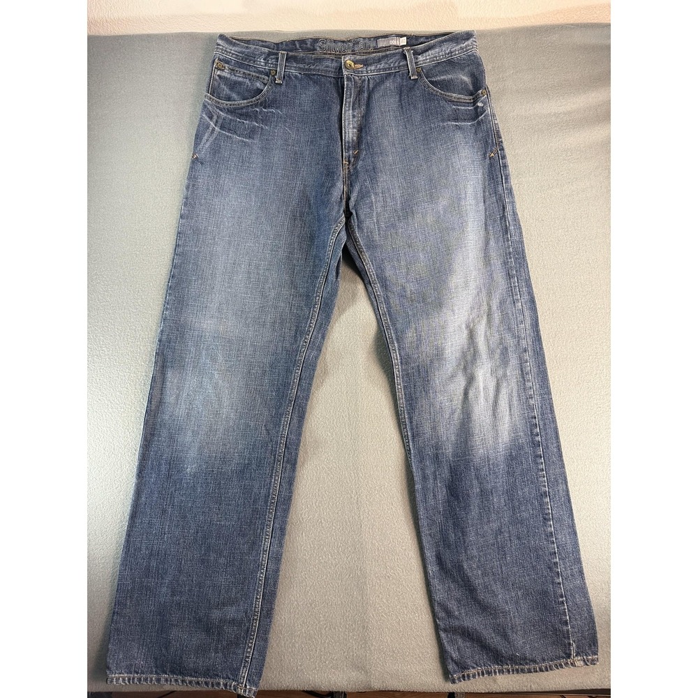 Y2K SilverTab Loose Jeans Mens 40x36 Medium Wash Blue Relaxed Straight Denim